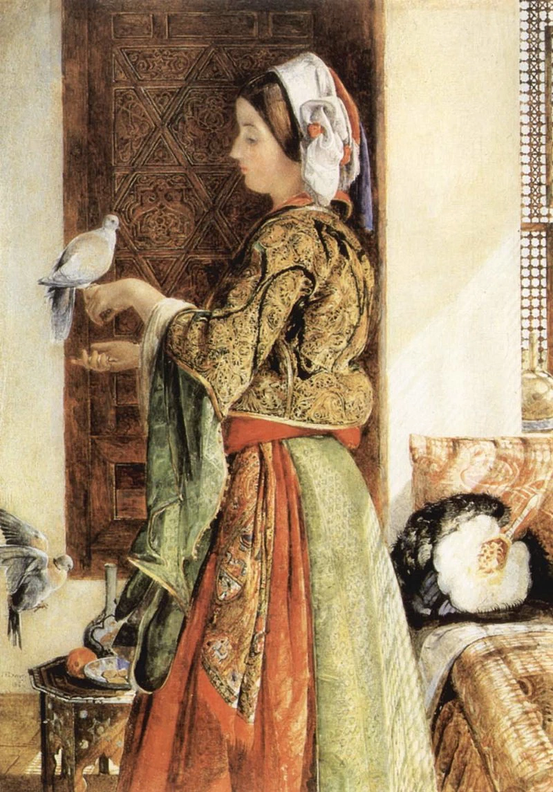 Ragazza con due colombe in gabbia - Fitzwilliam Museum, University of Cambridg